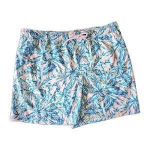 Trinity Coast NWT Swim Trunks Men 2XL Pink Blue Leaf Print Quick Dry Board Short